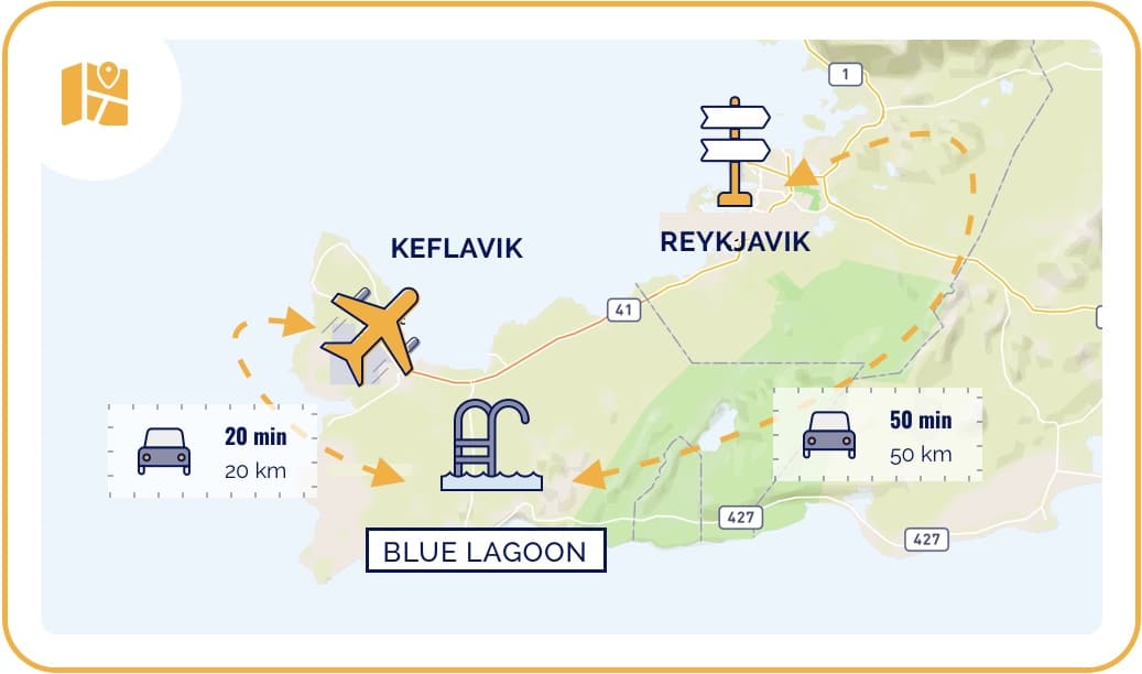Carte du Blue Lagoon en Islande