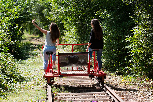 Photographie du velo-rail à Bagnoles de l'Orne