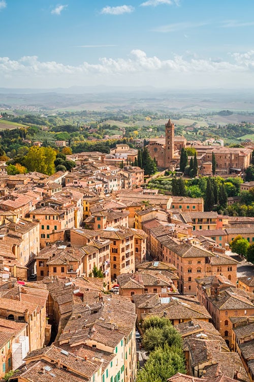 Photographie d'une ville en Toscane