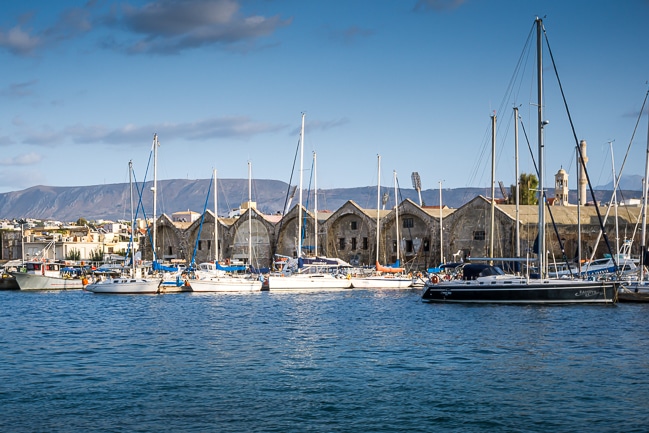 Photographie des docks de La Canée en Crète