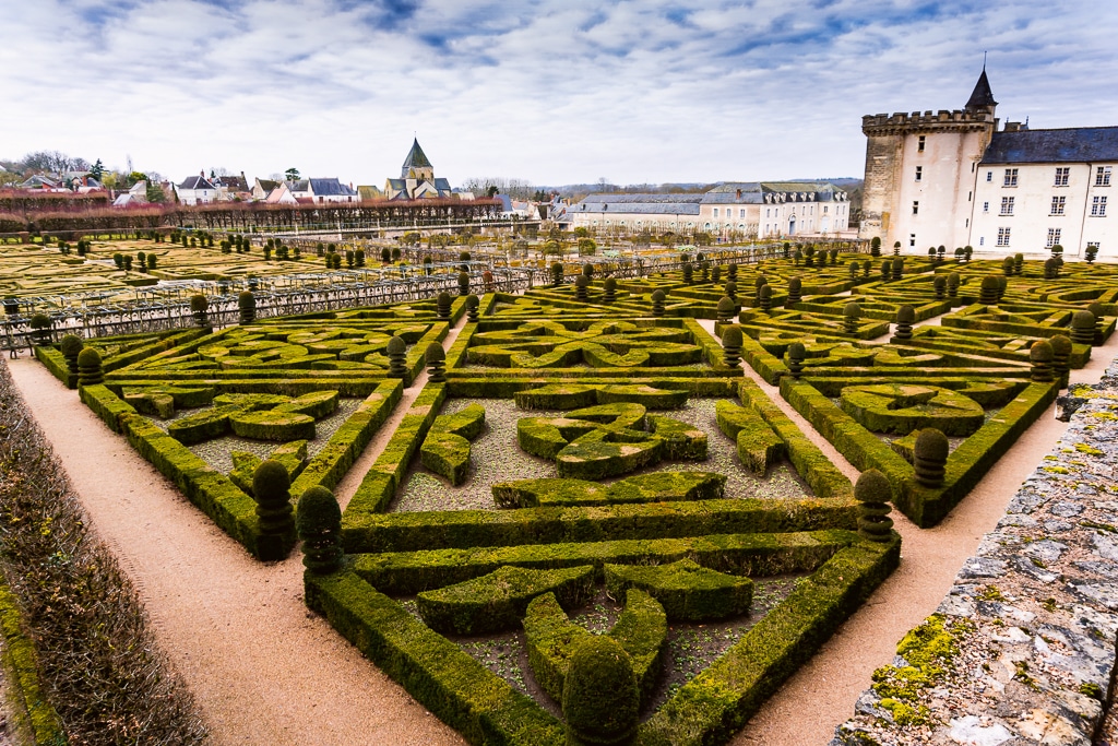 Vue sur les jardins de Villandry