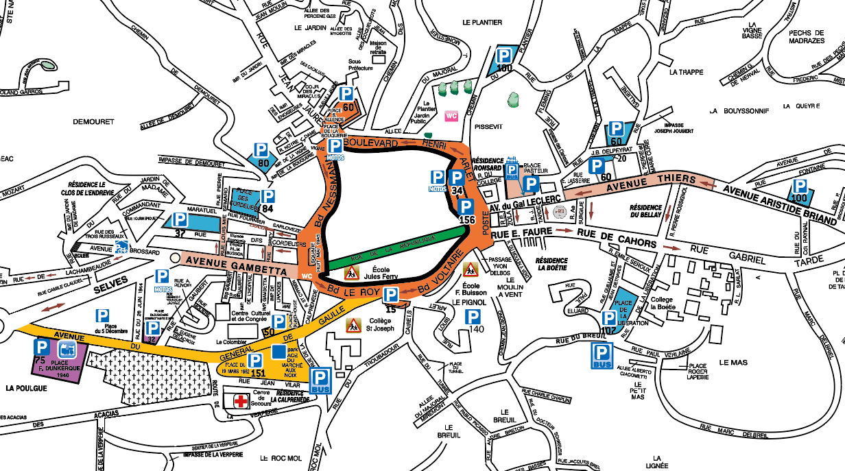 photo du plan de stationnement de Sarlat