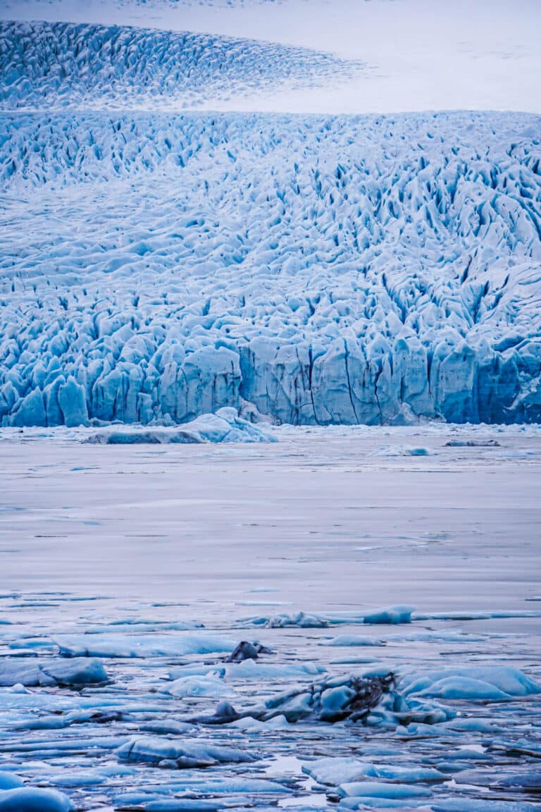 Photo du lagon et des icebergs de Jökulsárlón