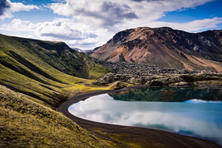 Photo d'un lac dans le massif du Landmannalaugar