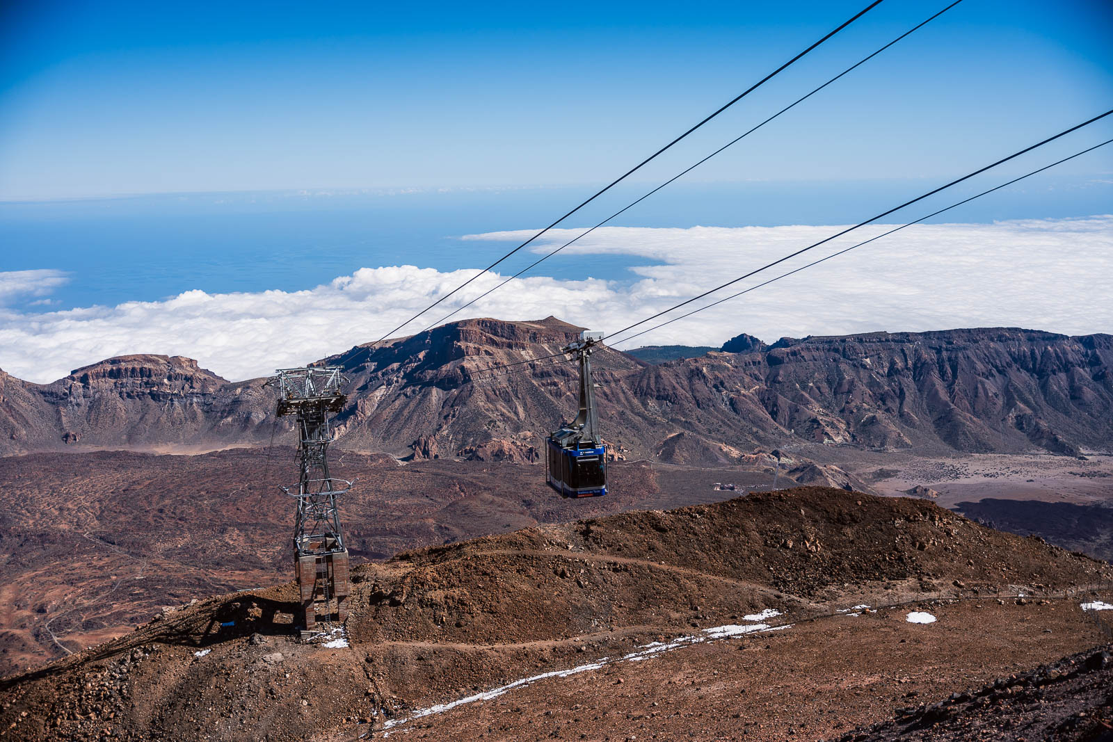 Cabines du téléphérique menant au sommet du Teide