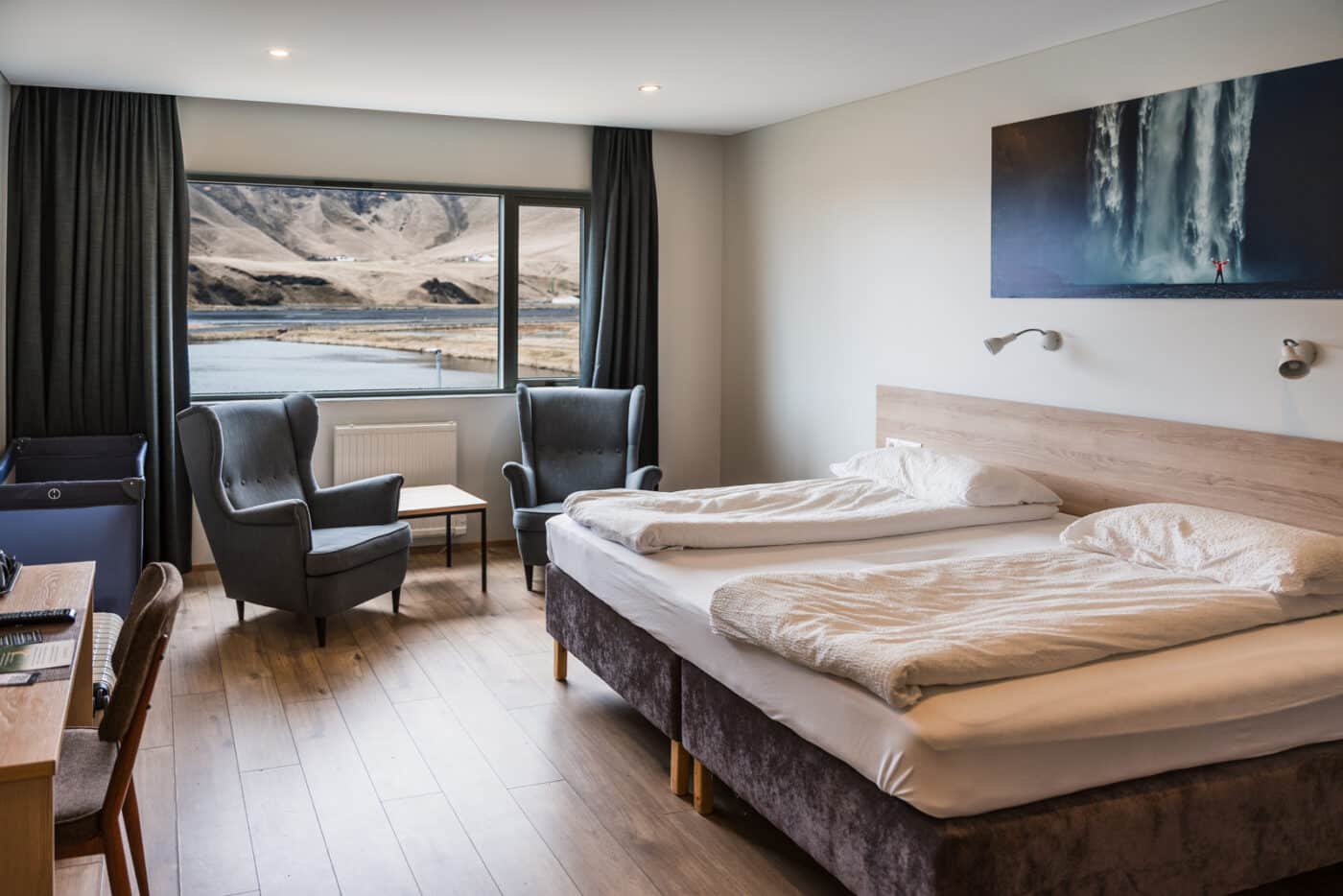 Chambre confortable de l’Hotel Katla près de Vík dans le sud de l’Islande