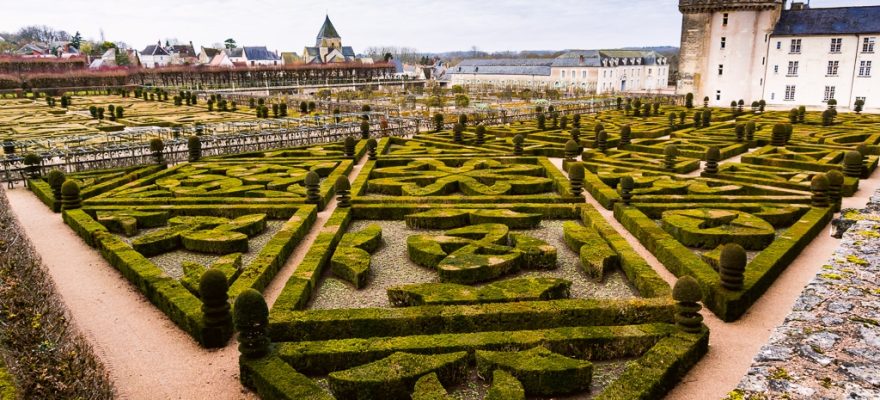 Vue sur les jardins de Villandry